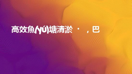 高效魚(yú)塘清淤，巴洛仕設(shè)備助力生態(tài)養(yǎng)殖